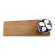 Navy Blue Flower Crackle Ceramic Wooden Door Stopper